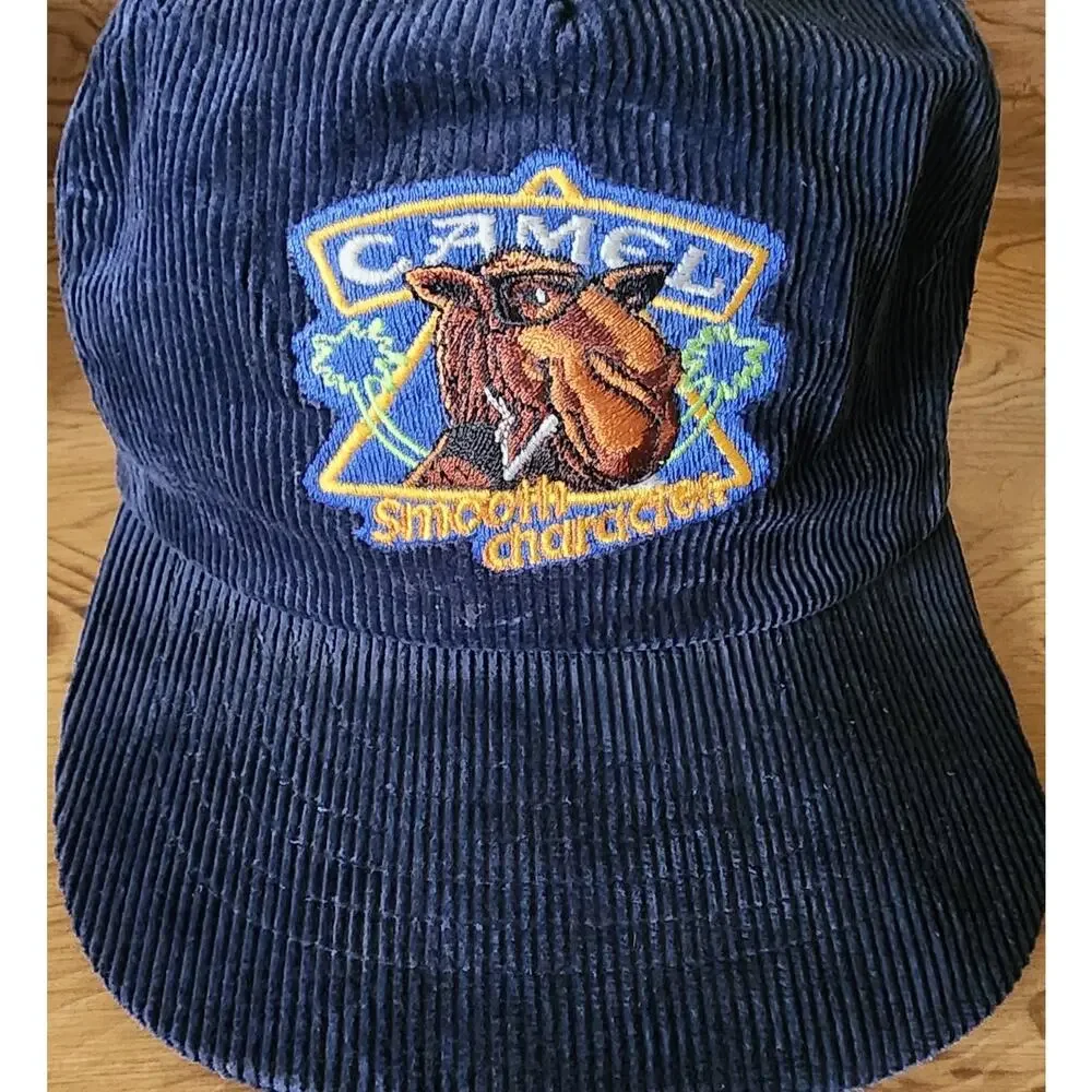 90s Vintage Camel Joe Cigarettes Corduroy Hat Smooth Character Snapback Cap